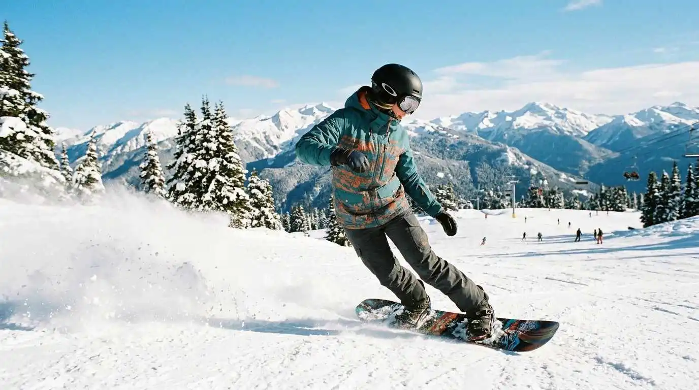 Snowboard caption